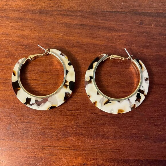 Jewelry - Bundle 3 for $12.  White and black hoop earrings